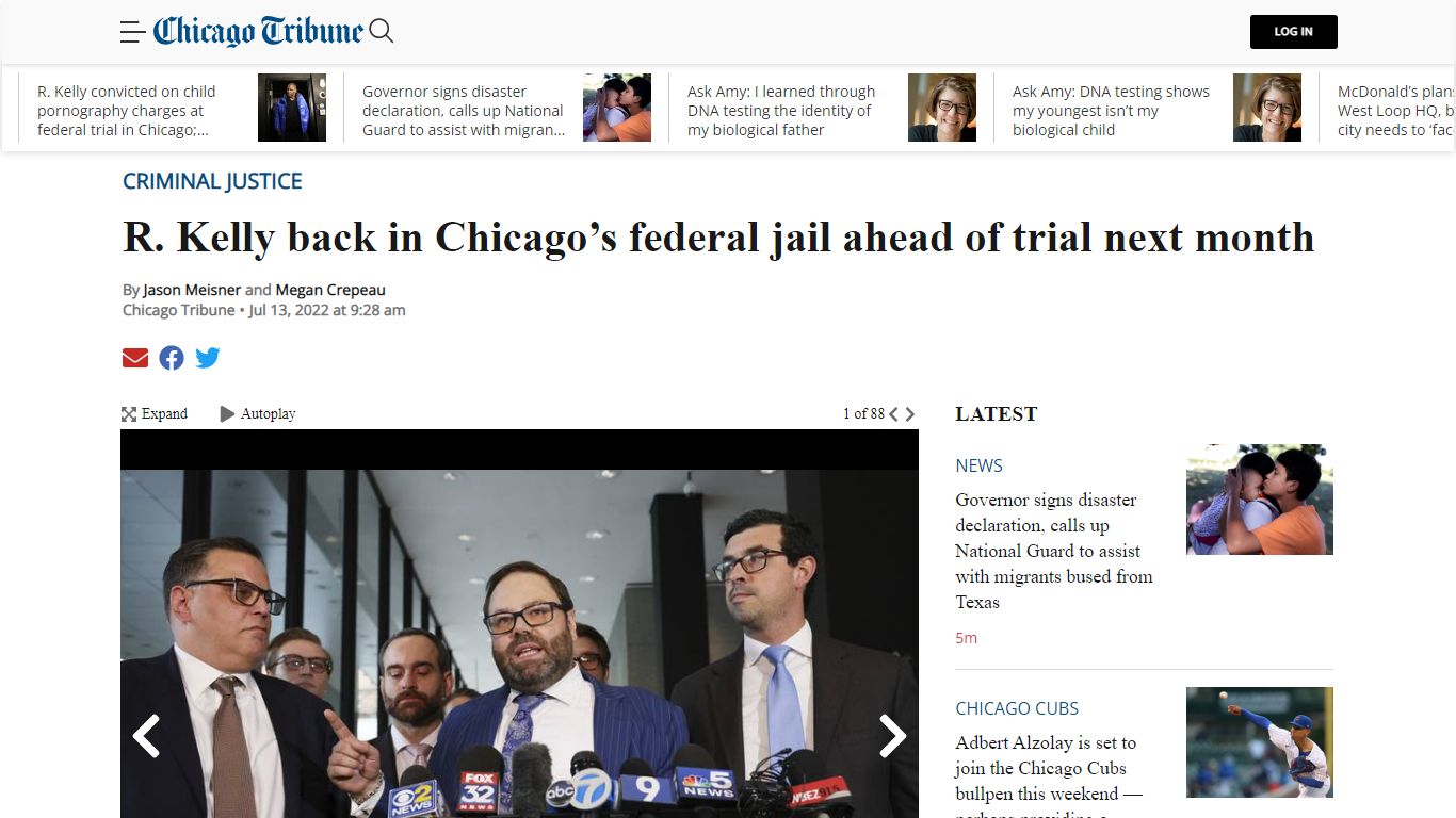 R. Kelly back in Chicago jail ahead of federal trial in August